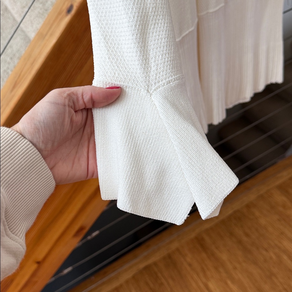 Proenza Schouler Rib Knit Cream Long Sleeve Midi Dress Sz M - Picture 6 of 11